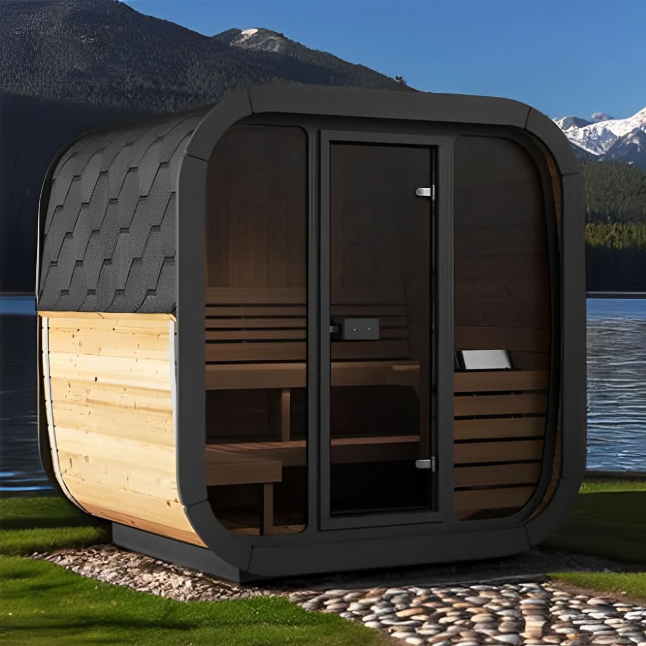 SaunaLife Saunas SaunaLife Model CL5G 4 Person Cube-Series Outdoor Sauna Kit