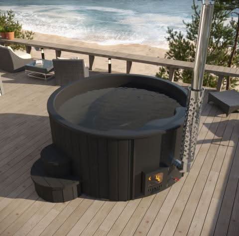 SaunaLife Hot Tubs SaunaLife Model S4B 6-Persons Soak-Series Home Wood-Burning Hot Tub