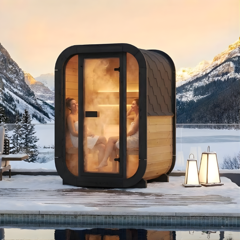 SaunaLife CL3G 2-Person Outdoor Sauna | Cube-Series Kit
