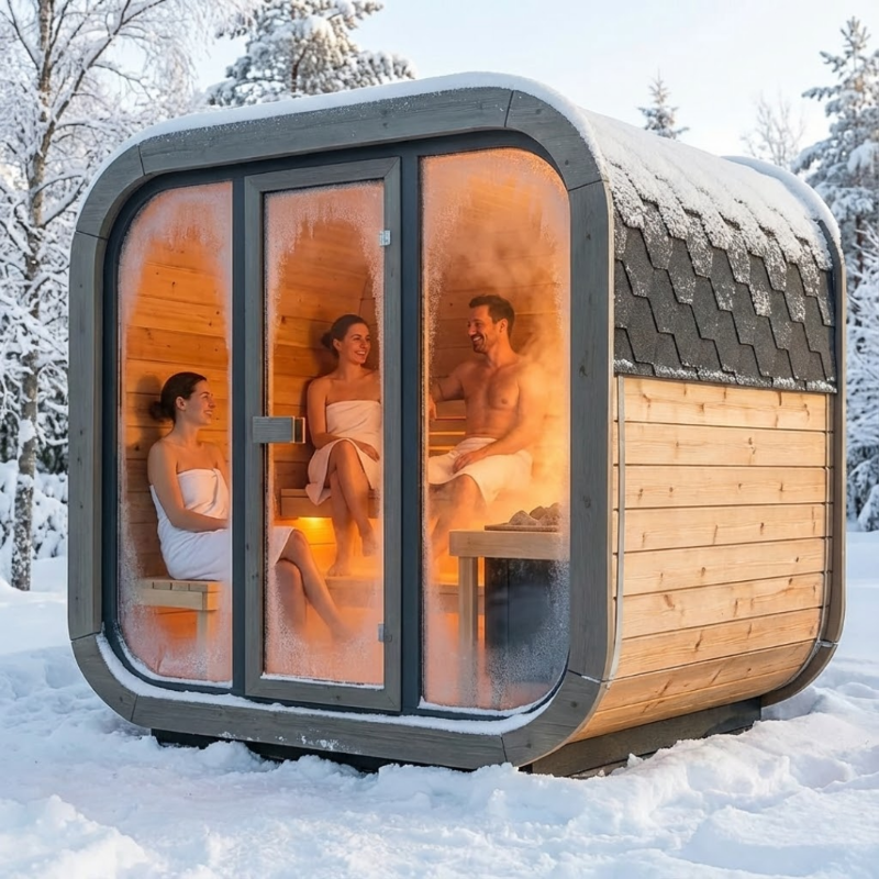 SaunaLife Saunas SaunaLife Model CL4G 3 Person Cube-Series Outdoor Sauna Kit
