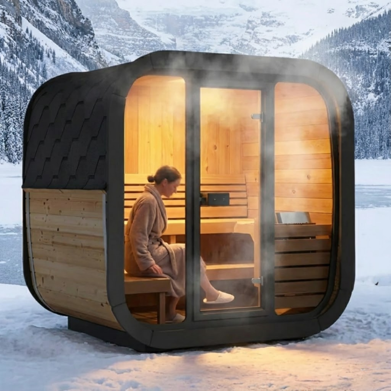 SaunaLife Saunas SaunaLife Model CL5G 4 Person Cube-Series Outdoor Sauna Kit