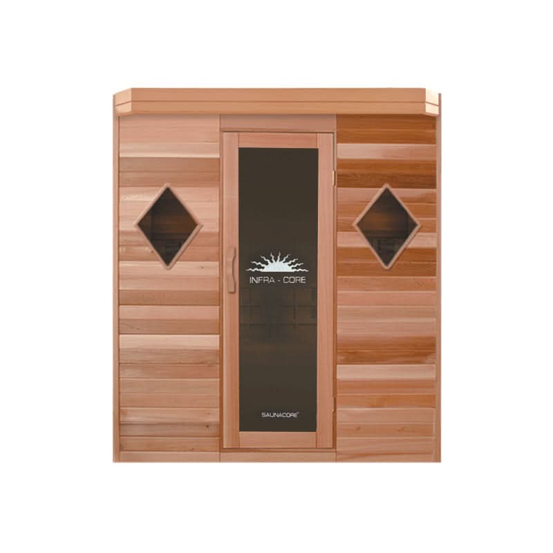 Saunacore Saunas INFRA-CORE™ Premium Dual Series Diamond Windows & Cedar Front