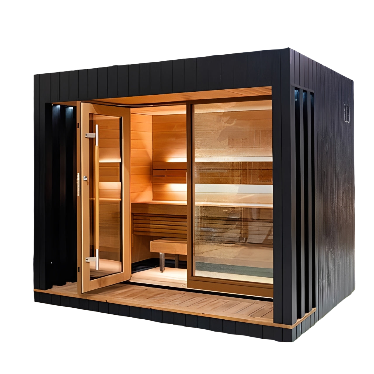 Saunum Saunas Saunum AirCube Terrace 3-4 Person Double Outdoor Cabin Sauna