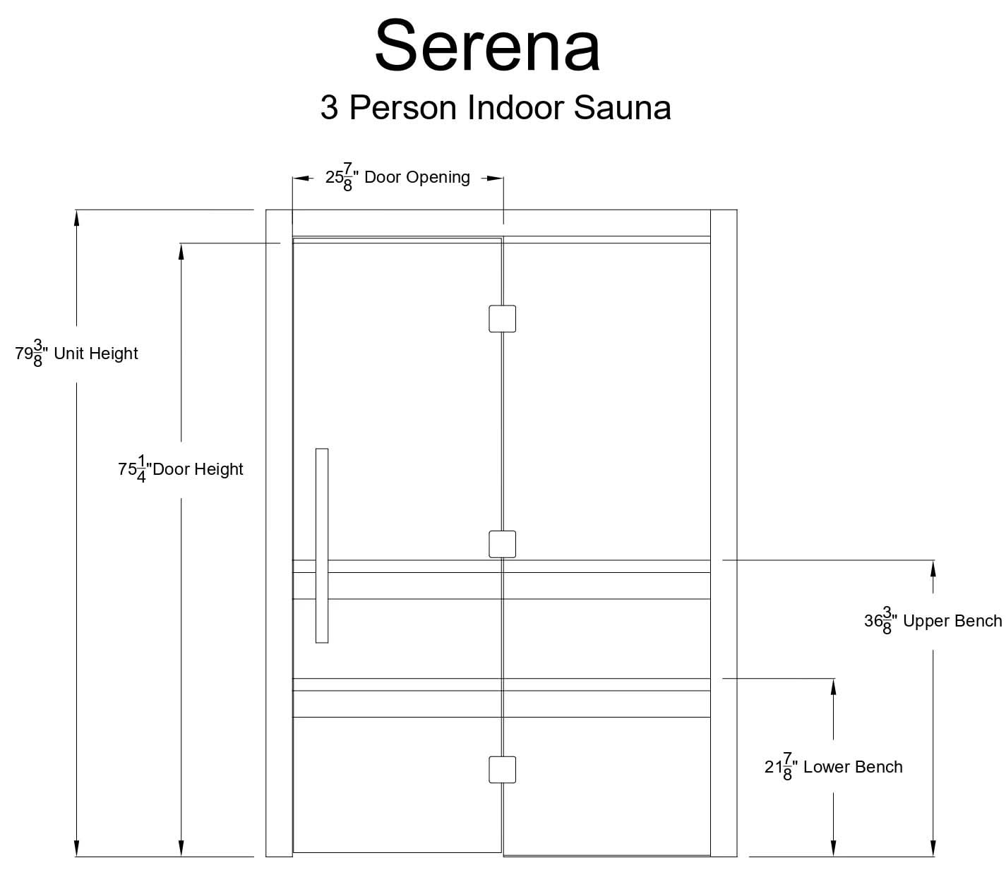Almost Heaven Saunas Almost Heaven Serena 2-3 Person Vision Series Indoor Sauna