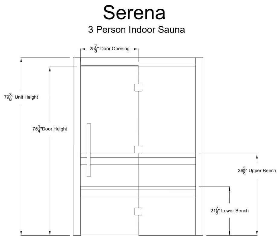 Almost Heaven Saunas Almost Heaven Serena 2-3 Person Vision Series Indoor Sauna