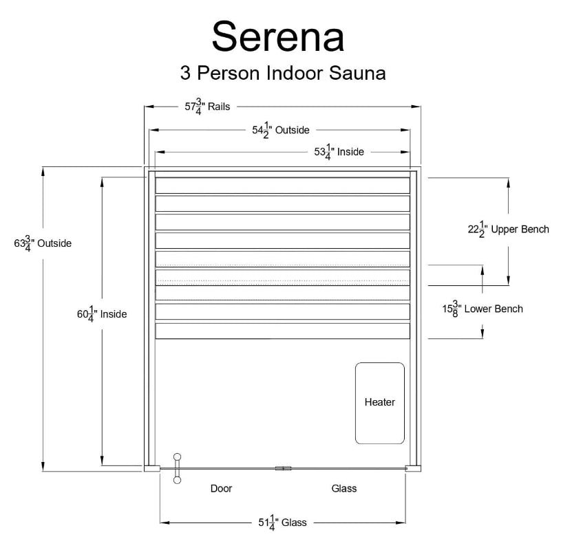 Almost Heaven Saunas Almost Heaven Serena 2-3 Person Vision Series Indoor Sauna