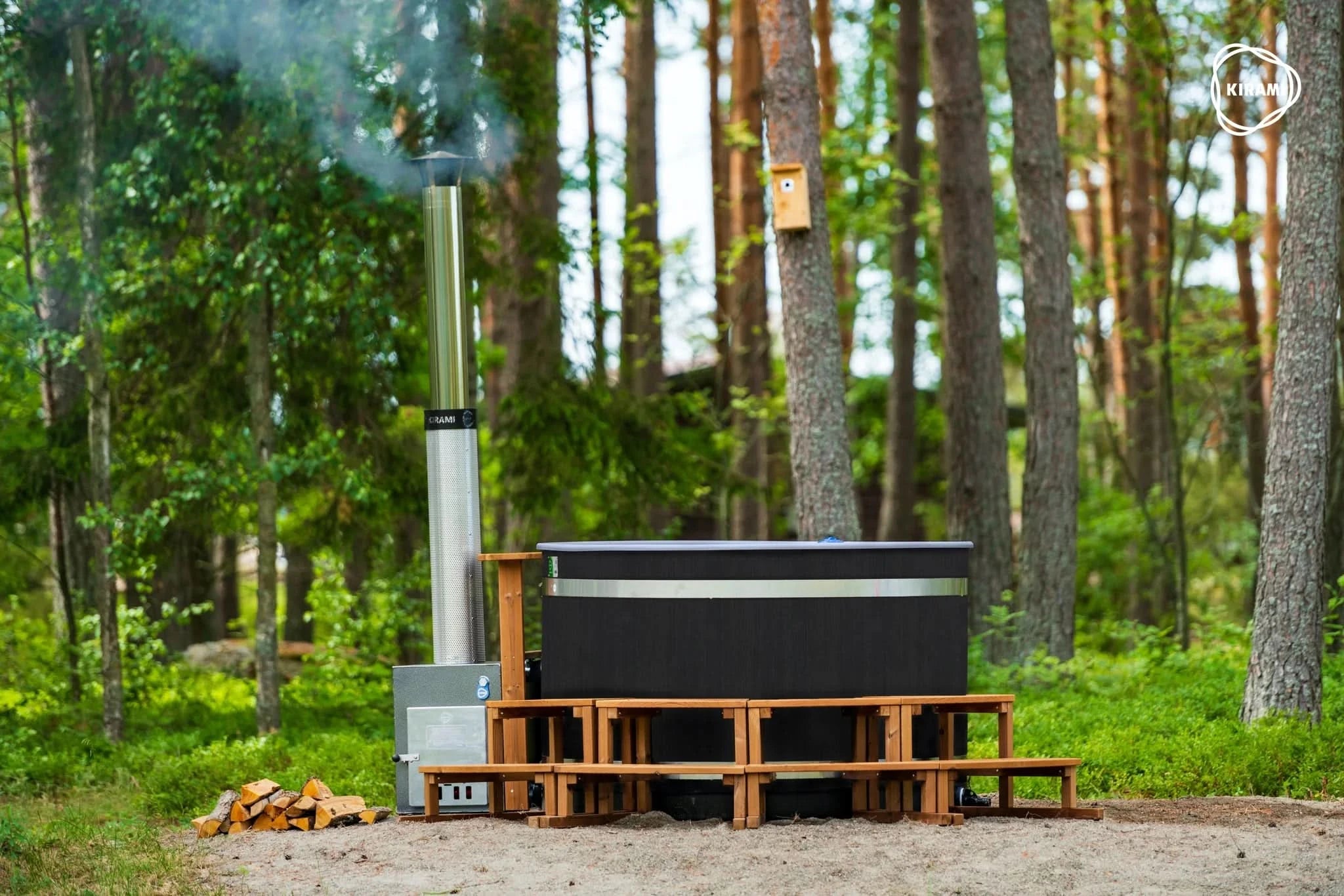 Almost Heaven Hot Tubs Almost Heaven Serenity 4 Person Wood Fired Hot Tub