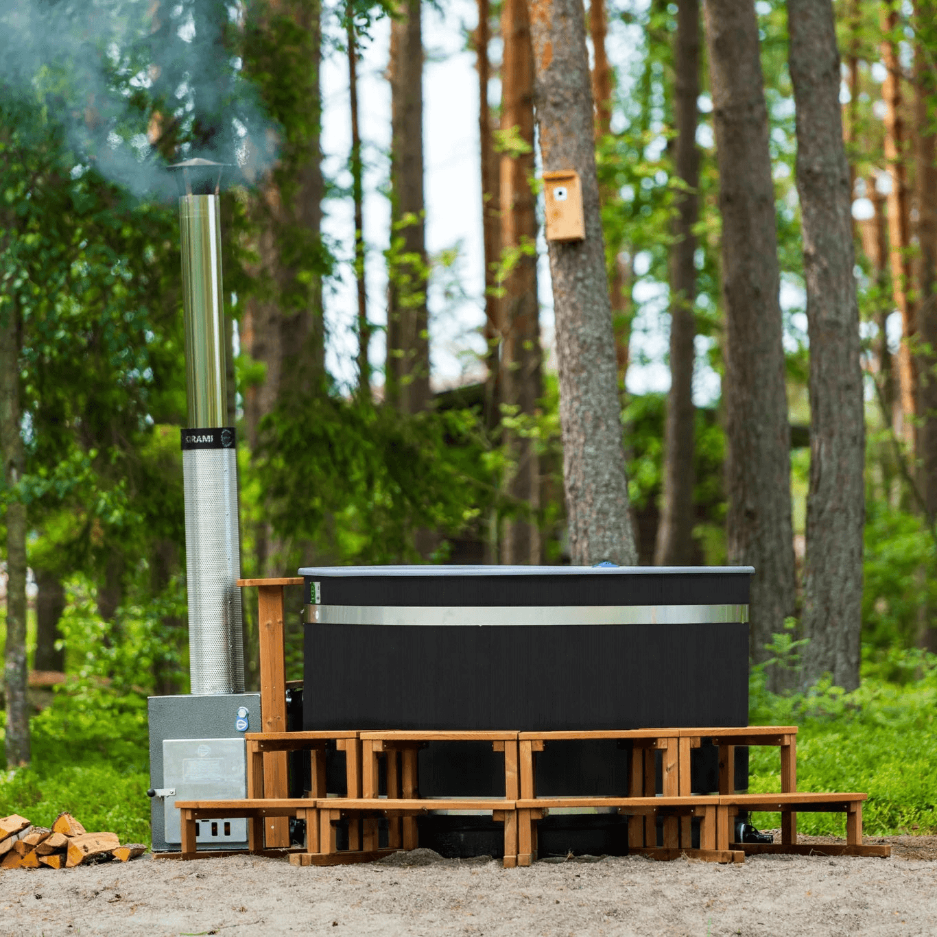 Almost Heaven Hot Tubs Almost Heaven Serenity 4 Person Wood Fired Hot Tub