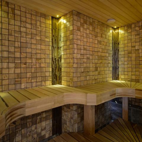 EmotionWood Accessories EmotionWood Square 70 Olive Decorative Sauna Wall Panel, 17.13" x 17.13"