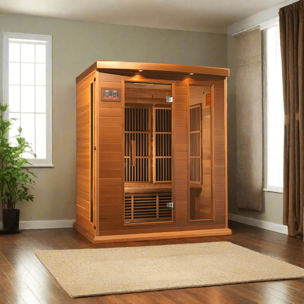 Golden Designs Saunas Golden Designs Maxxus 3 Person Low EMF FAR IR Sauna (MX-K306-01 Red Cedar)