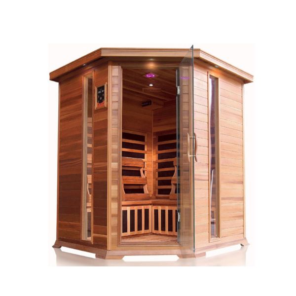 Sunray Saunas Sunray Bristol Bay 4 Person Indoor Infrared Corner Cedar Sauna