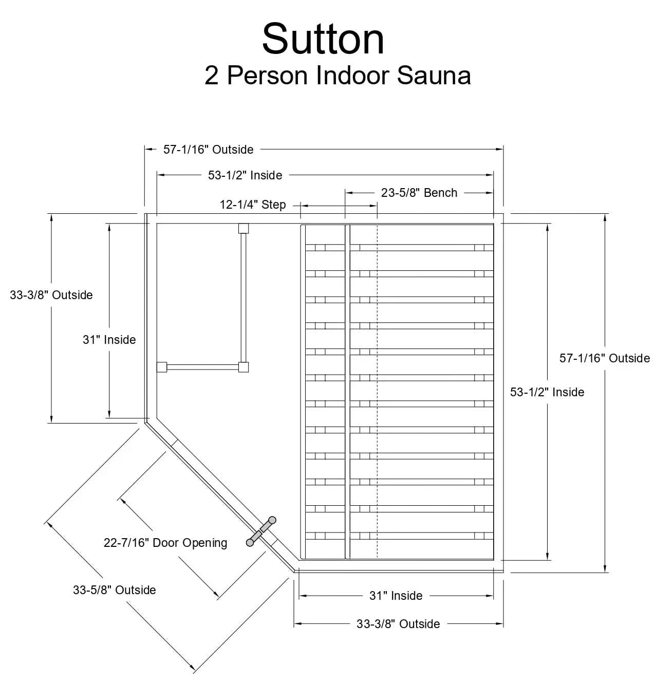 Almost Heaven Saunas Almost Heaven Sutton 2 Person Indoor Sauna