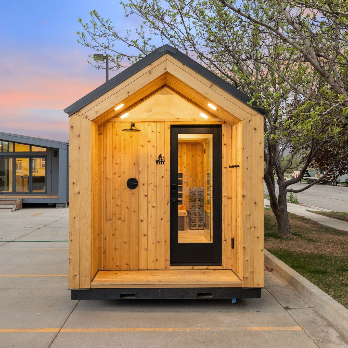 Sweaty Yeti Sauna Plus 6-8 Person Outdoor Sauna & Barrel Cold Plunge Cabin