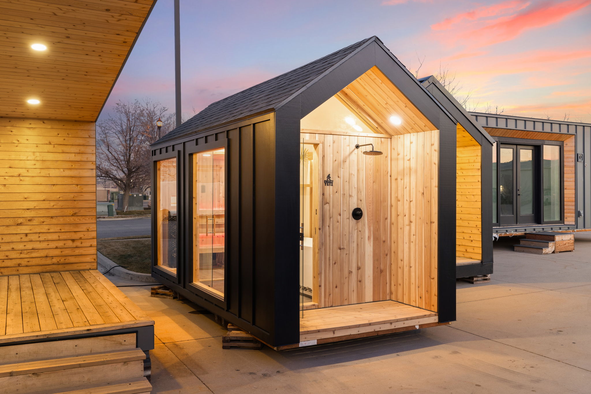 Sweaty Yeti Sauna Plus 6-8 Person Outdoor Sauna & Barrel Cold Plunge Cabin