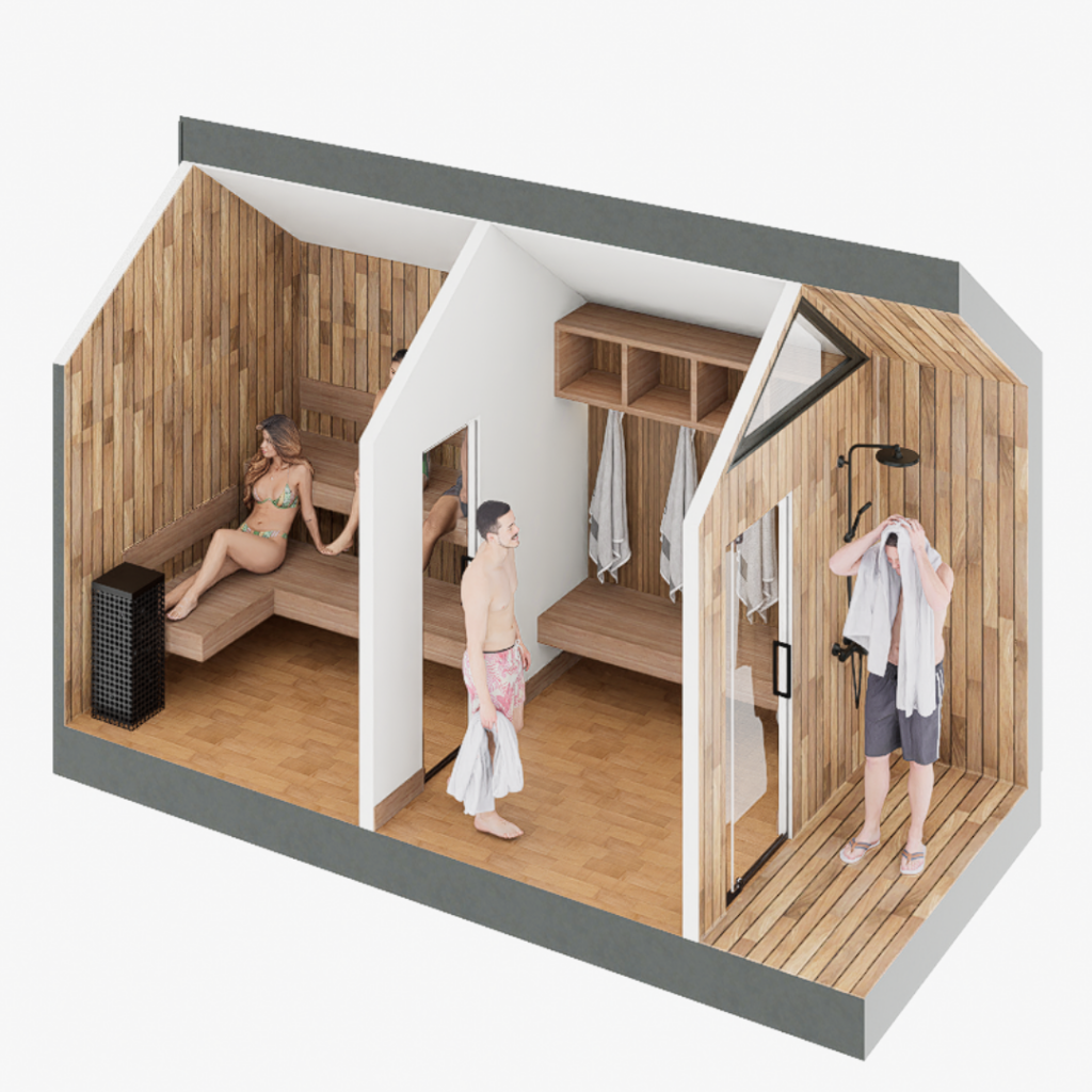 Sweaty Yeti Saunas Sweaty Yeti Sauna Plus 6-8 Person Outdoor Sauna & Changing Room Cabin