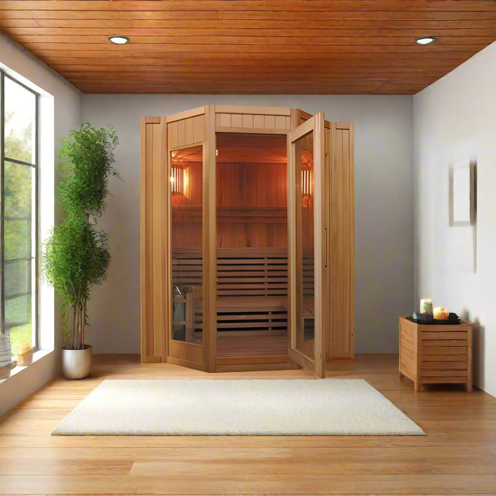 Sunray Tiburon 4-Person Indoor Traditional Sauna | Spacious Double ...