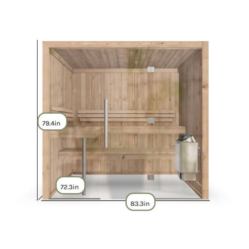 Almost Heaven Saunas HemFir | Natural Almost Heaven Titan 6 Person Vision Series Indoor Sauna