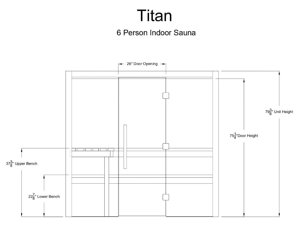 Almost Heaven Saunas HemFir | Natural Almost Heaven Titan 6 Person Vision Series Indoor Sauna