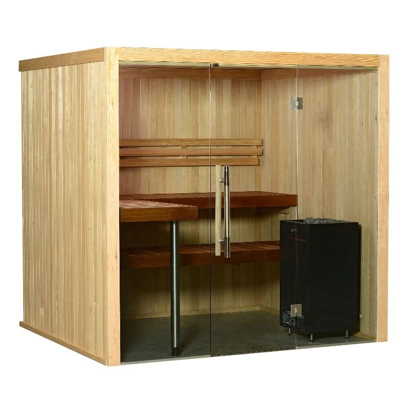 Almost Heaven Saunas HemFir | Natural Almost Heaven Titan 6 Person Vision Series Indoor Sauna