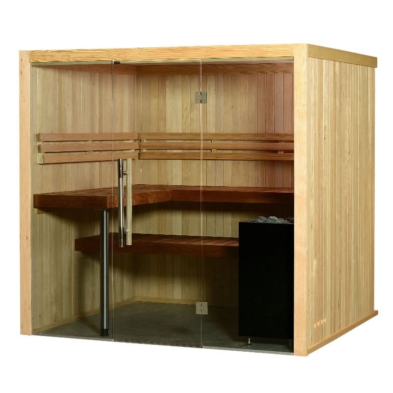 Almost Heaven Saunas HemFir | Natural Almost Heaven Titan 6 Person Vision Series Indoor Sauna