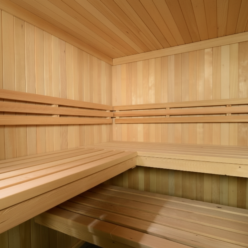 Almost Heaven Saunas HemFir | Natural Almost Heaven Titan 6 Person Vision Series Indoor Sauna