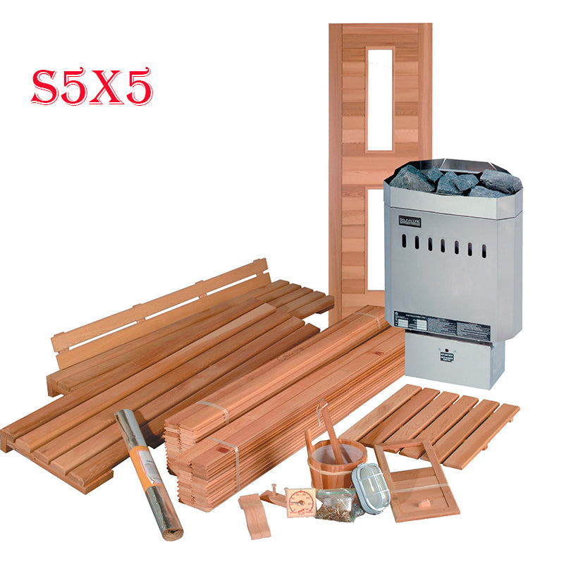 Saunacore Saunas Saunacore S5x5 with 4kW SE Heater Traditional Standard DIY Sauna Kits
