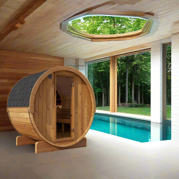 SaunaLife Saunas SaunaLife Model E6W 3 Person Sauna Barrel - Window