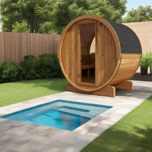 SaunaLife Saunas SaunaLife Model E8W 6 Person Sauna Barrel - Window