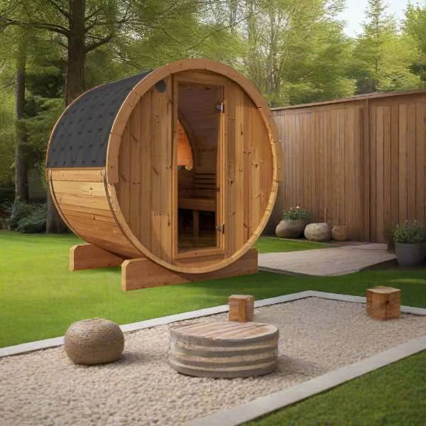 SaunaLife Saunas SaunaLife Model E8W 6 Person Sauna Barrel - Window