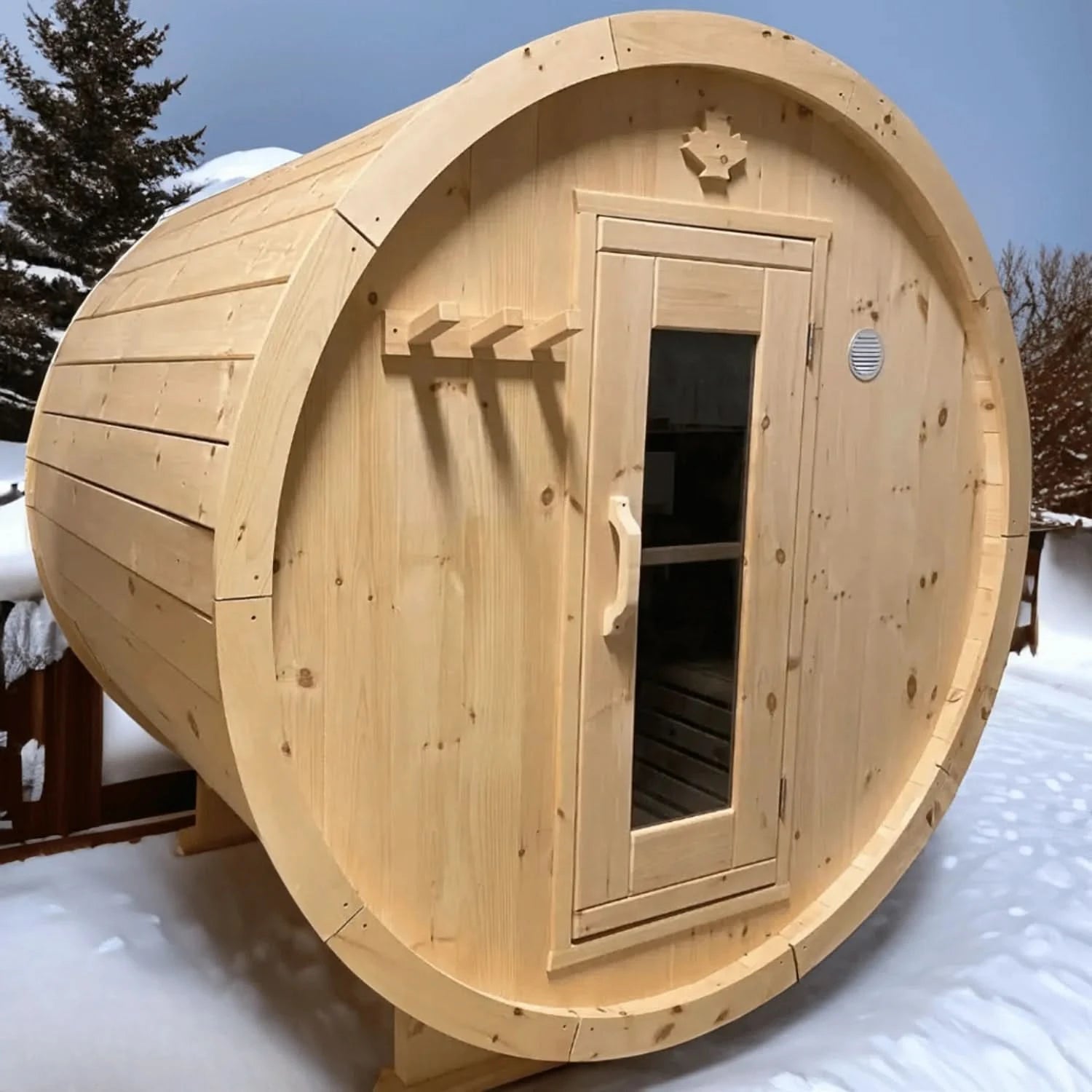 True North Saunas Saunas True North Canadian Made 2-4 Person 6' Long Outdoor Traditional Barrel Sauna