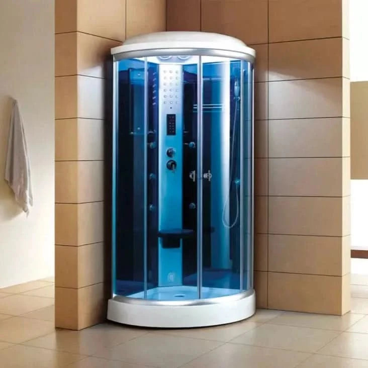 Mesa Showers Mesa WS-9090K 1 Person Corner Steam Shower - 36"L x 36"W x 85"H (Blue Glass)