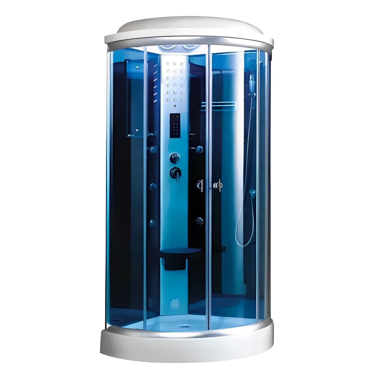 Mesa Showers Mesa WS-9090K 1 Person Corner Steam Shower - 36"L x 36"W x 85"H (Blue Glass)