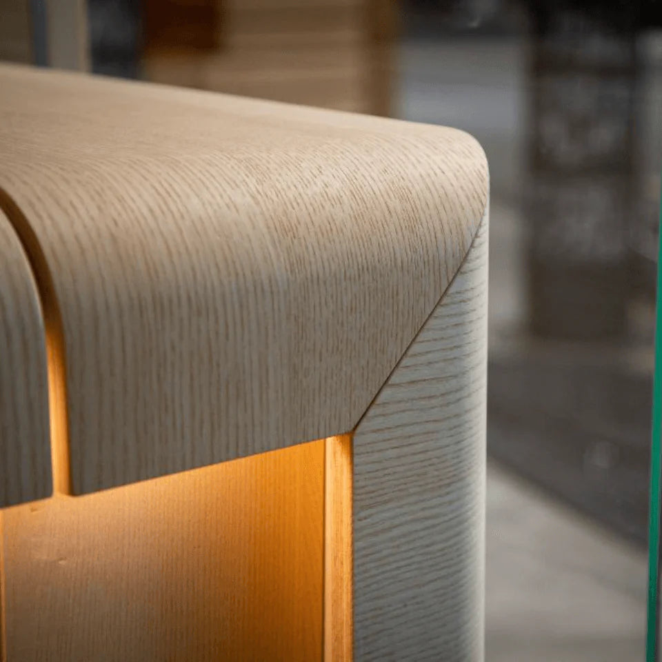 Close-up of a textured surface with a wooden edge