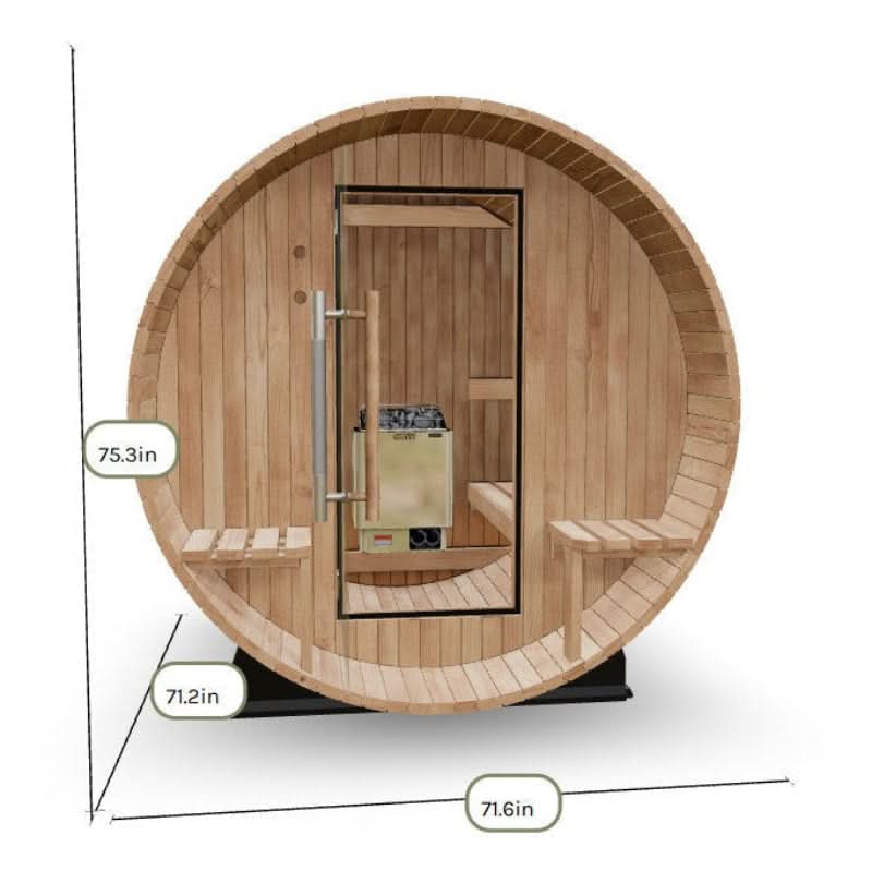 Almost Heaven Saunas Almost Heaven Vienna Canopy Barrel 2 Person Sauna
