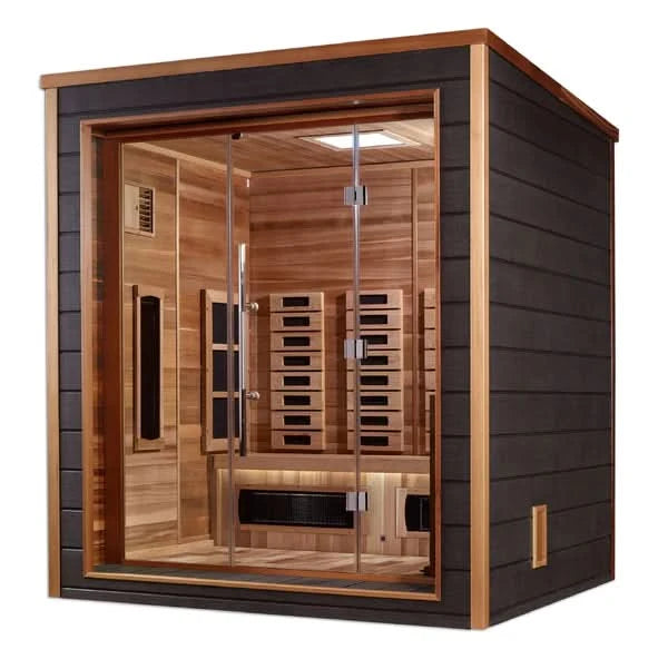 Golden Designs Saunas Golden Designs Visby 3 Person Outdoor-Indoor PureTech™ Hybrid Full Spectrum Sauna (GDI-8223-01)