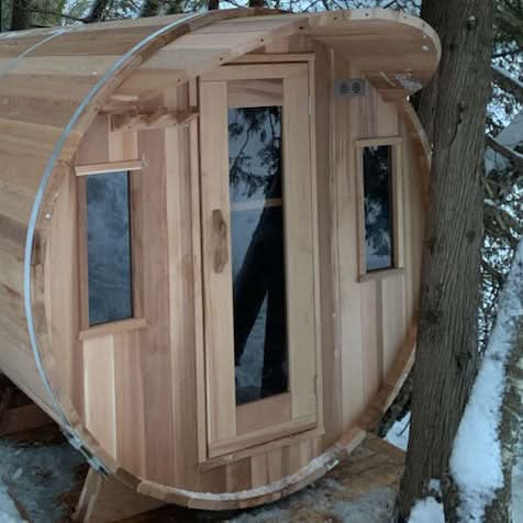 Dundalk LeisureCraft Saunas Dundalk LeisureCraft Panoramic Sauna Knotty Cedar - Wood Heated