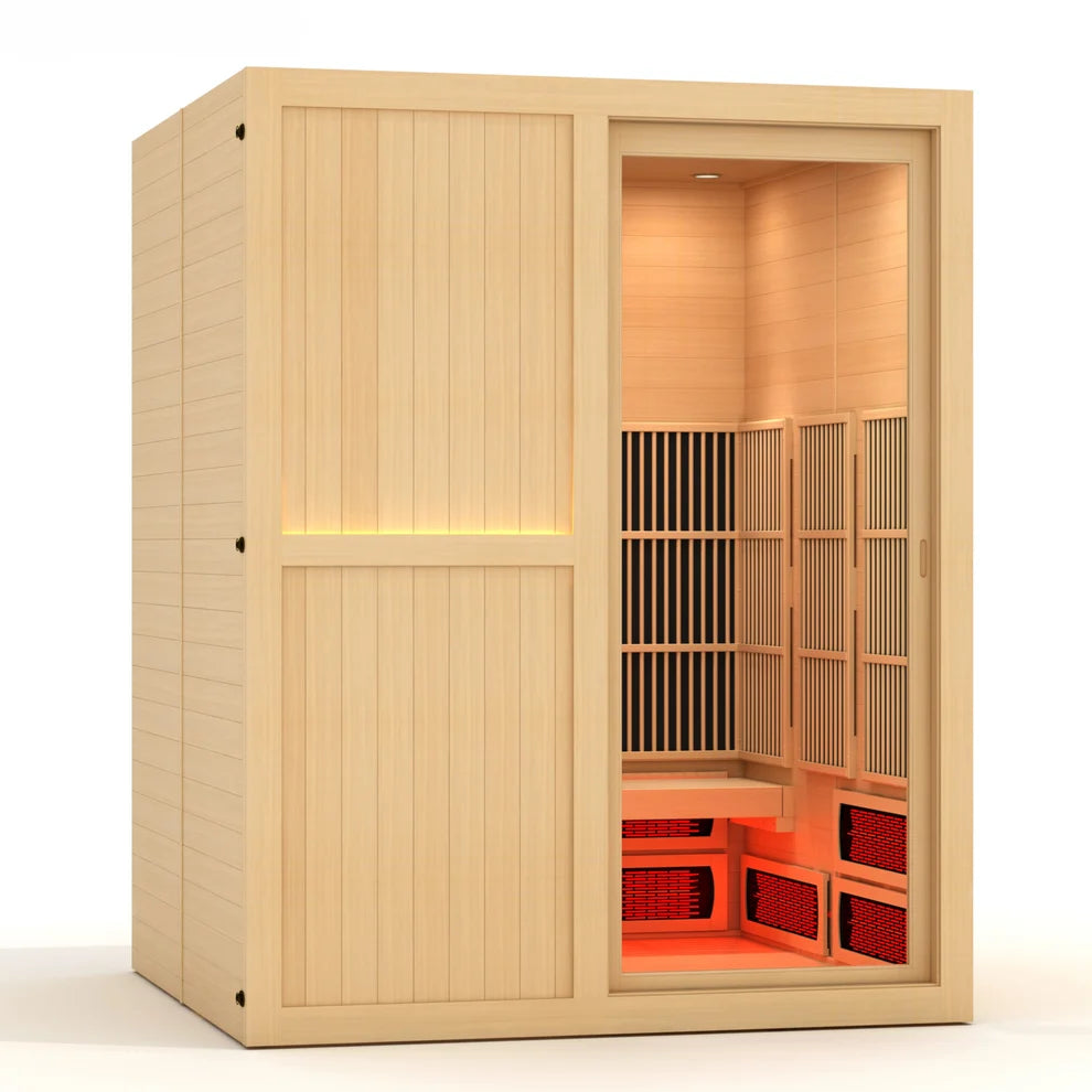 Golden Designs Saunas Golden Designs 2026 Model "YOGA1" 3 Person Full Spectrum Near Zero EMF FAR IR Sauna (MX-8166-03)