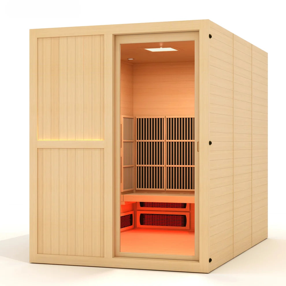 Golden Designs Saunas Golden Designs 2026 Model "YOGA3" 3 Person Full Spectrum Nero Zero EMF FAR IR Sauna (MX-8366-03)