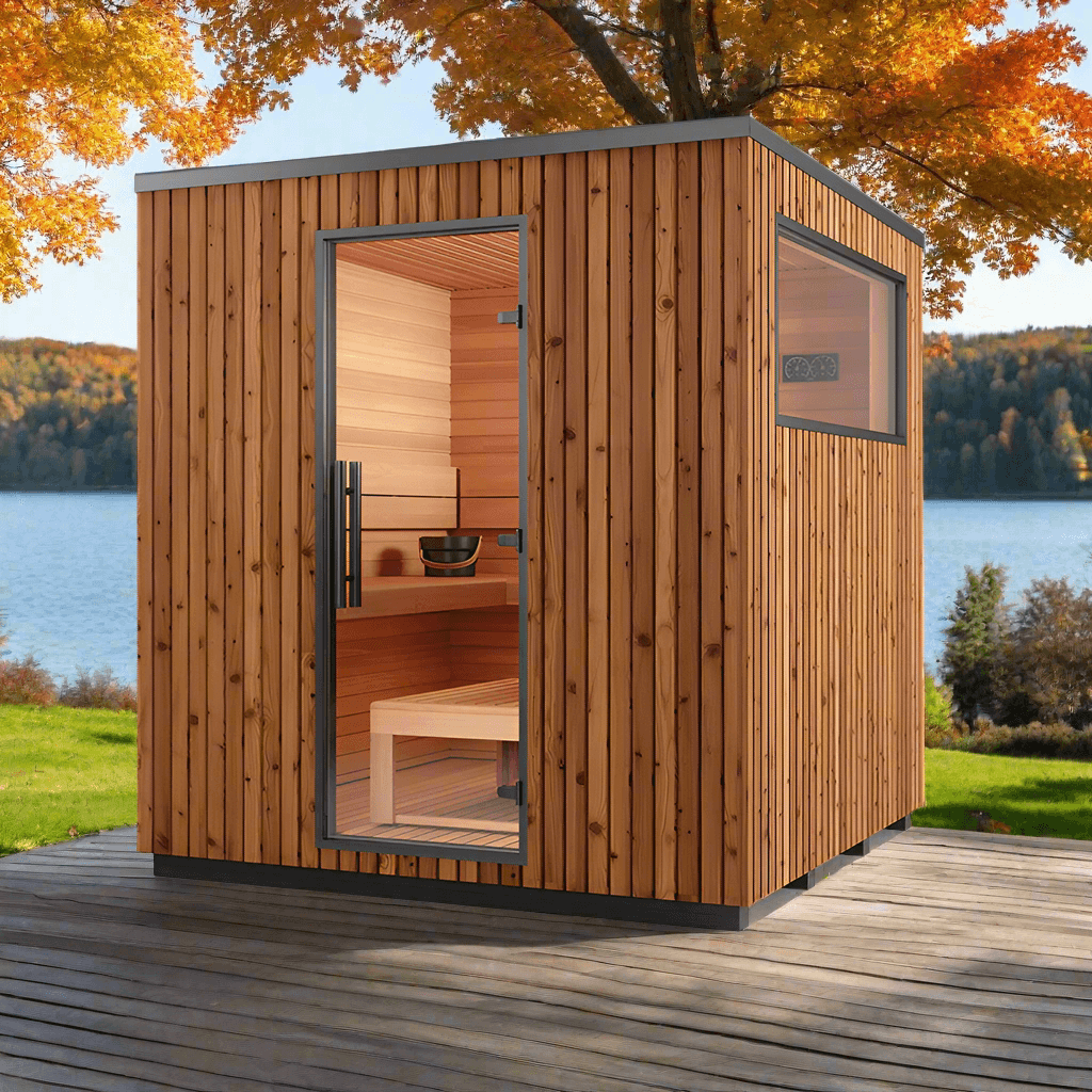 Auroom Saunas Auroom Garda 6 Person Modular Outdoor Cabin Sauna - Thermo-Pine