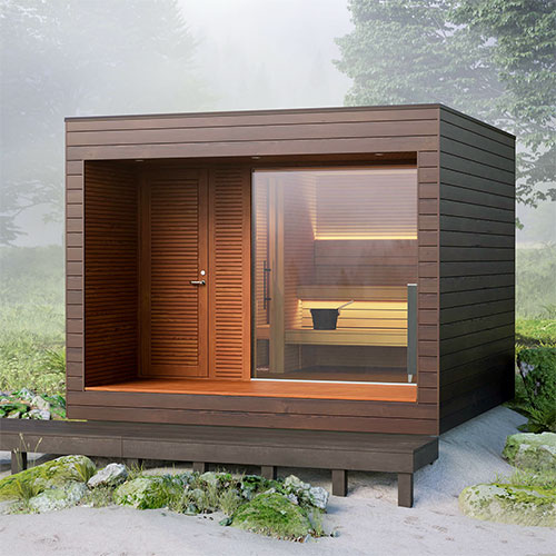 Auroom Saunas Auroom Natura Modern Outdoor Sauna with Changing Room