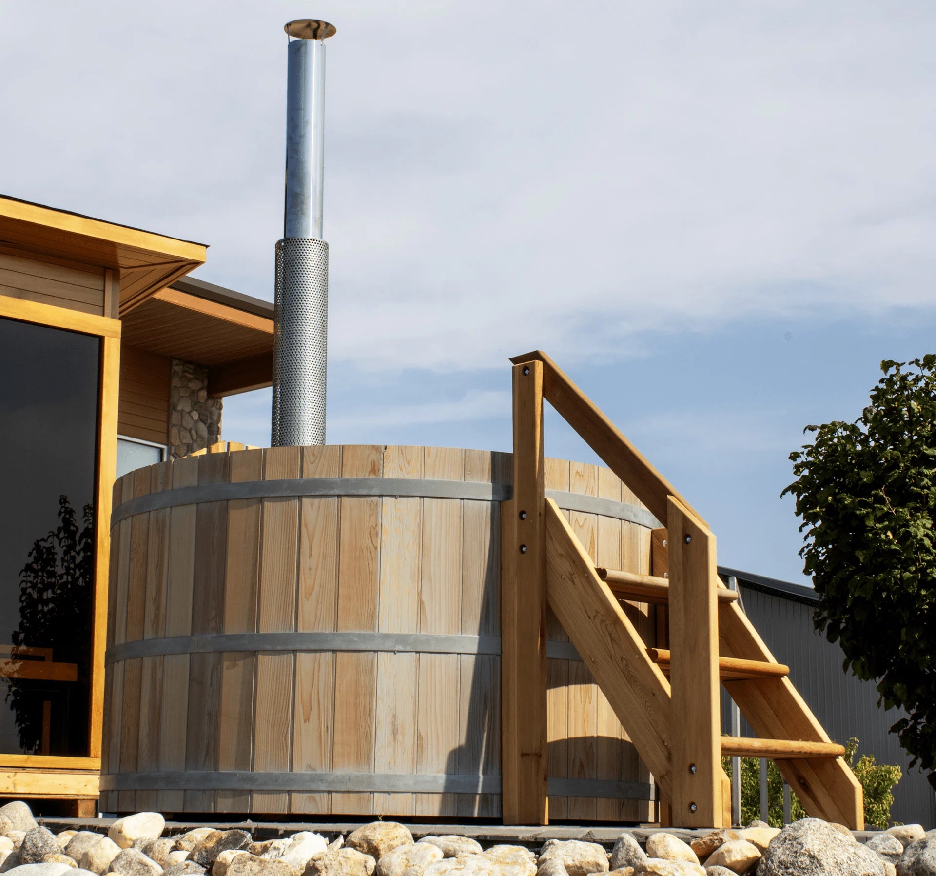 Northern Lights Hot Tubs Northern Lights 6 Person Wood Fired Hot Tub - Interior Stove