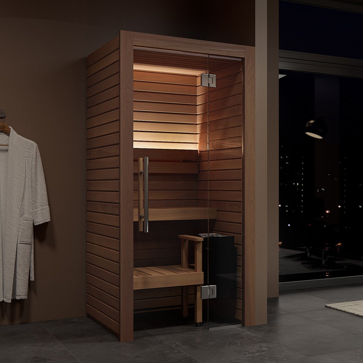 Auroom Saunas Auroom Cala Glass Mini Sauna Kit -Thermo-Aspen