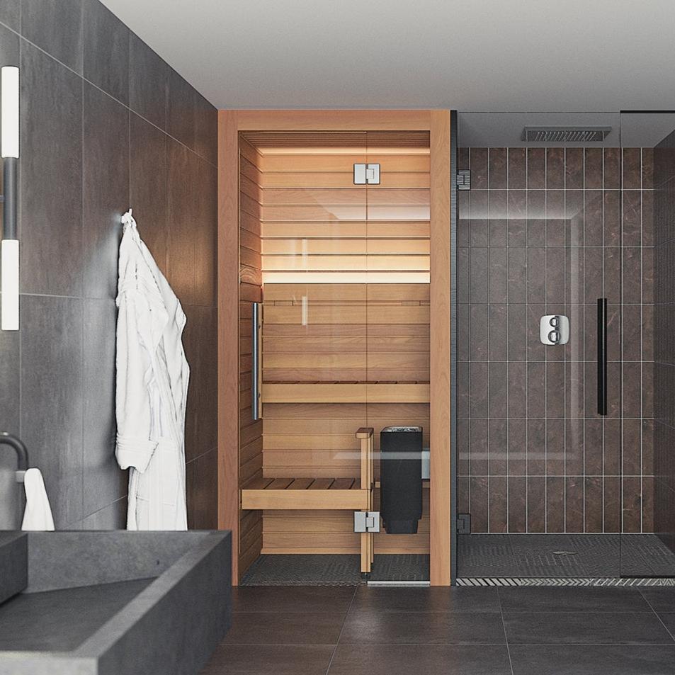 Auroom Saunas Auroom Cala Glass Mini Sauna Kit -Thermo-Aspen