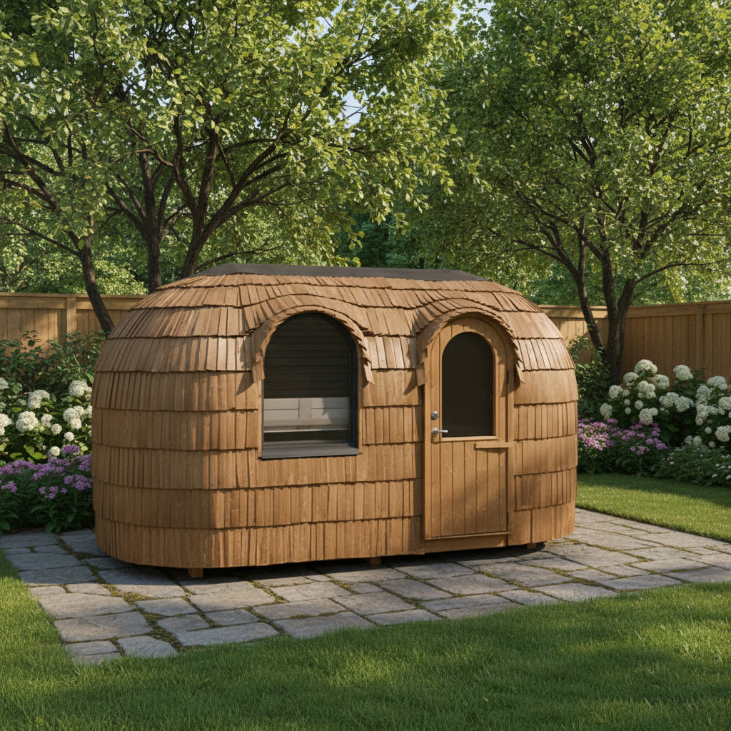 Iglucraft Saunas Chestnut / Black Iglucraft Double Iglusauna 4-6 Person Outdoor Sauna