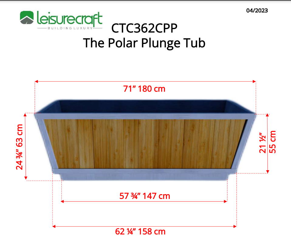 Dundalk LeisureCraft Cold Plunge Tubs Dundalk Leisure Craft The Polar Cold Plunge Tub