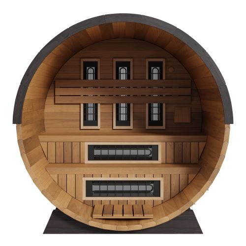 Finnmark Saunas Finnmark 4 Person FD-6 Cedar Traditional-Infrared  Barrel Sauna