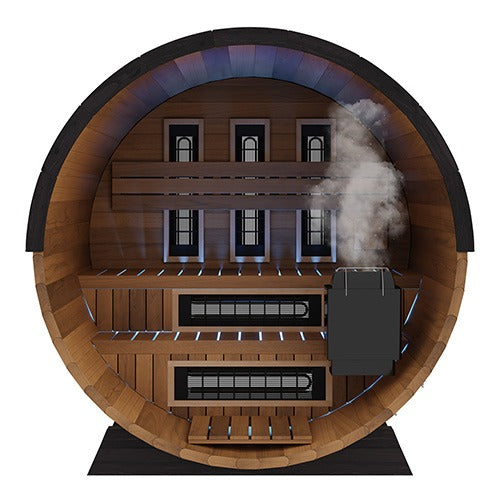Finnmark Saunas Finnmark 4 Person FD-6 Cedar Traditional-Infrared  Barrel Sauna
