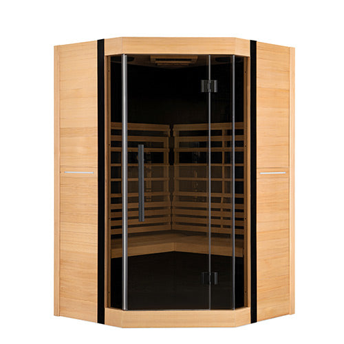 FINSAUNA FINSAUNA Radia IR 300C Infrared Sauna Full-Spectrum 2-Person Home Infrared Sauna, Hemlock