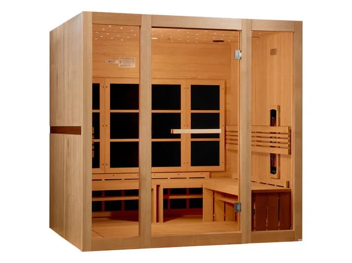 Golden Designs Saunas New 2026 Model Golden Designs 8 Person Full Spectrum Near Zero EMF FAR IR Sauna (GDI-6880-03 FS)