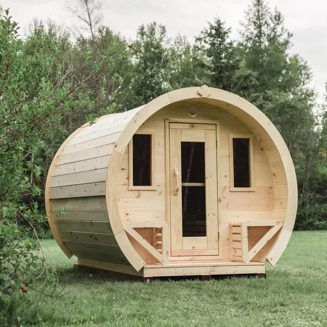 True North Saunas Saunas True North Schooner Canadian Made 2-8 Person Outdoor Traditional Barrel Sauna